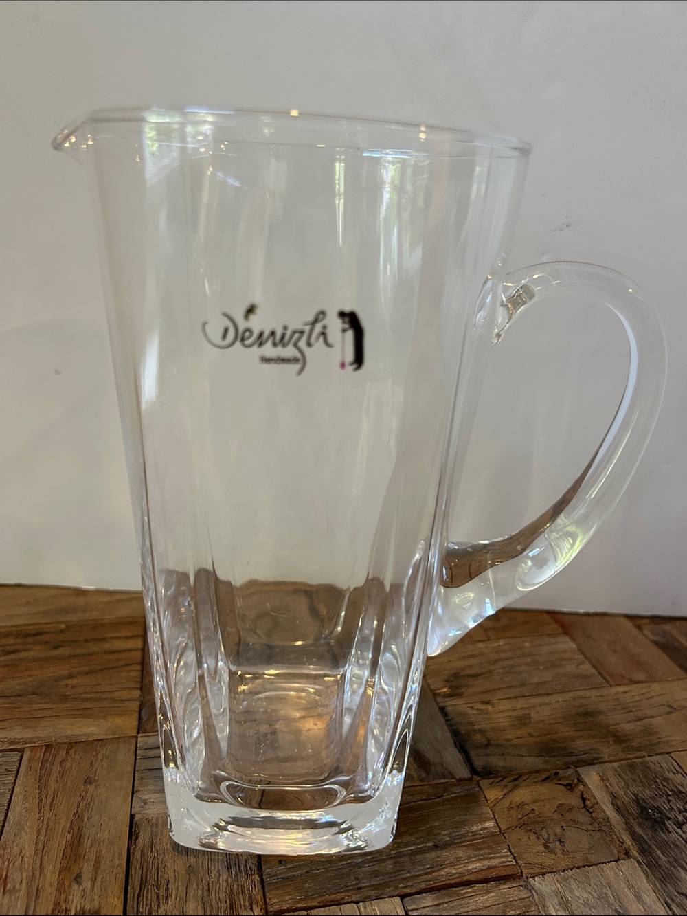 Denizli Handcrafted Turkish Clear Small Glass Pitcher